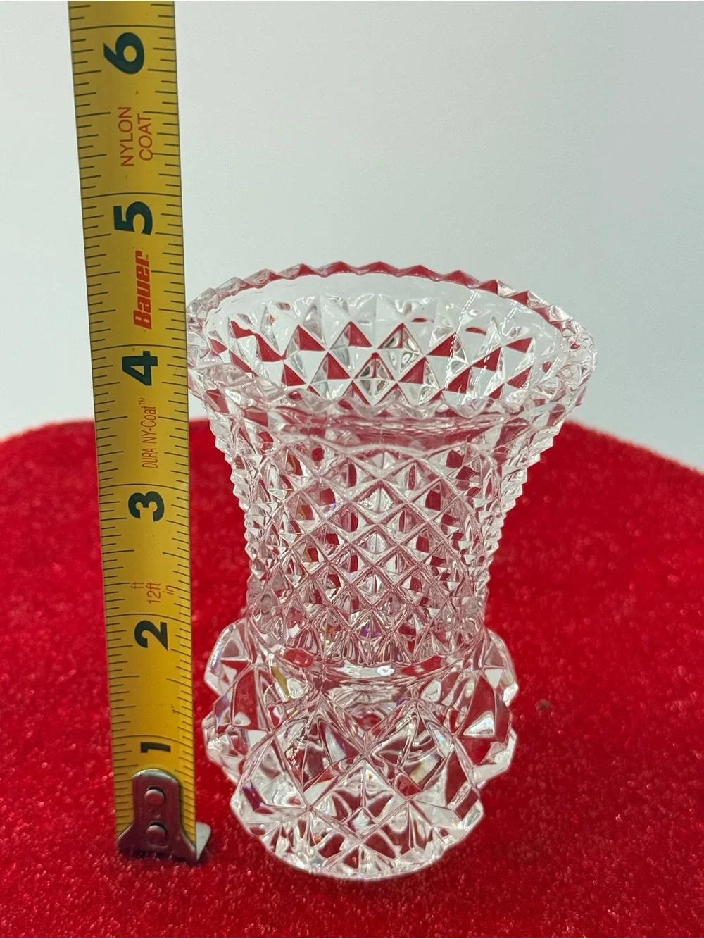 Cut Crystal-Style Pressed Glass Vase in Clear